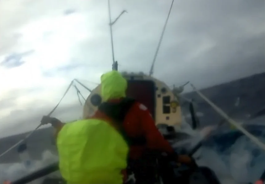 Still frame from the original Indian Ocean rowing video
